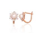 Gold Earrings# 1201711(Au-R)_CZ+PE