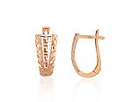 Gold Earrings# 1201738(Au-R+PRh-W)