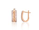 Gold Earrings# 1201760(Au-R+PRh-W)_CZ