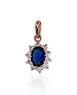 Gold pendant# 1300314(Au-R)_CZ+CZ-B