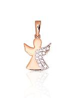 Gold pendant# 1300711(Au-R+PRh-W)_CZ