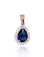 Gold pendant# 1300767(Au-R)_CZ+CZ-B