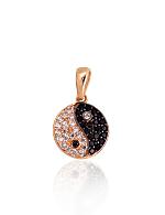 Gold pendant# 1300992(Au-R+PRh-Bk)_CZ+CZ-BK