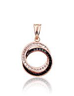 Gold pendant# 1300998(Au-R)_CZ+CZ-BK