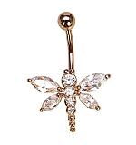 Gold piercing for navel# 1930018(Au-R)_CZ
