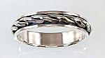 Серебряное обручальное кольцо# 2100535(POx-Bk)