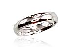 Серебряное обручальное кольцо# 2100709(PRh-Gr)