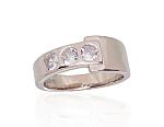 Silver ring# 2101712(PRh-Gr)_CZ