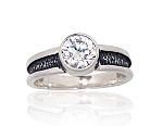 Silver ring# 2101825(POx-Bk)_CZ