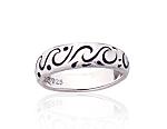 Silver ring# 2101870(POx-Bk)
