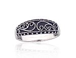 Silver ring# 2101872(POx-Bk)