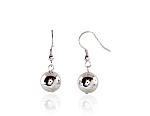 Silver hook earrings# 2201560(PRh-Gr)
