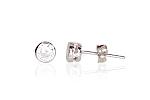 Silver stud  earrings# 2202991(PRh-Gr)_CZ