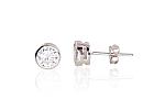 Silver stud  earrings# 2202992(PRh-Gr)_CZ