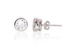 Silver stud  earrings# 2202993(PRh-Gr)_CZ