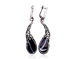 Silver earrings# 2203251(POx-Bk)_AG