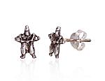Серебряные серьги-пуссеты# 2203420(POx-Bk)