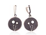 Silver earrings# 2203494(Matt+POx-MattBk)_PE