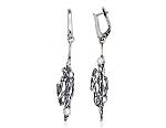 Silver earrings# 2203505(POx-Bk)_PE