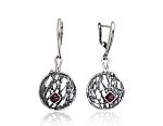 Silver earrings# 2203519(POx-Bk)_GR-2