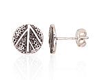 Silver stud  earrings# 2203665(POx-Bk)