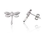 Silver stud  earrings# 2203674(PRh-Gr)_CZ