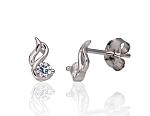 Silver stud  earrings# 2203676(PRh-Gr)_CZ