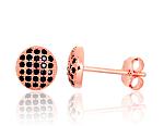 Silver stud  earrings# 2203734(PAu-R)_CZ-BK