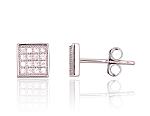 Silver stud  earrings# 2203735(PRh-Gr)_CZ