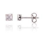 Silver stud  earrings# 2203736(PRh-Gr)_CZ