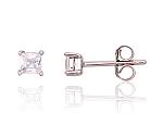 Silver stud  earrings# 2203739(PRh-Gr)_CZ