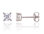 Silver stud  earrings# 2203740(PRh-Gr)_CZ