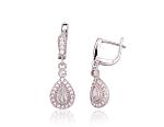 Silver earrings# 2203755(PRh-Gr)_CZ