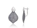 Silver earrings# 2203818(POx-Bk)
