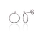 Silver stud  earrings# 2203835(PRh-Gr)_CZ