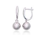 Silver earrings# 2203855(PRh-Gr)