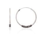 Silver earrings# 2204004(POx-Bk)