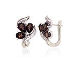 Silver earrings# 2204053(PRh-Gr)_CZ+KZSM
