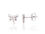 Silver stud  earrings# 2204090(PRh-Gr)