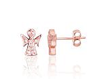 Silver stud  earrings# 2204093(PAu-R)_CZ