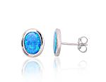 Silver stud  earrings# 2204145(PRh-Gr)_OP-B