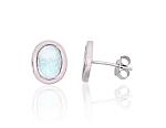 Silver stud  earrings# 2204145(PRh-Gr)_OP-W