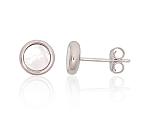 Silver stud  earrings# 2204161(PRh-Gr)_PL