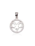 Silver pendant# 2300383(PRh-Gr)_CZ