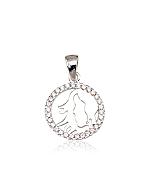 Silver pendant# 2300388(PRh-Gr)_CZ