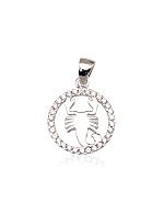 Silver pendant# 2300390(PRh-Gr)_CZ