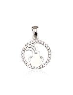 Silver pendant# 2300393(PRh-Gr)_CZ