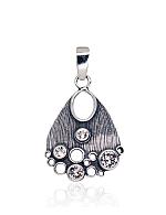 Silver pendant# 2301896(POx-Bk)_CZ