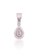 Silver pendant# 2301944(PRh-Gr)_CZ