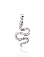 Silver pendant# 2301959(PRh-Gr)_CZ+CZ-BK